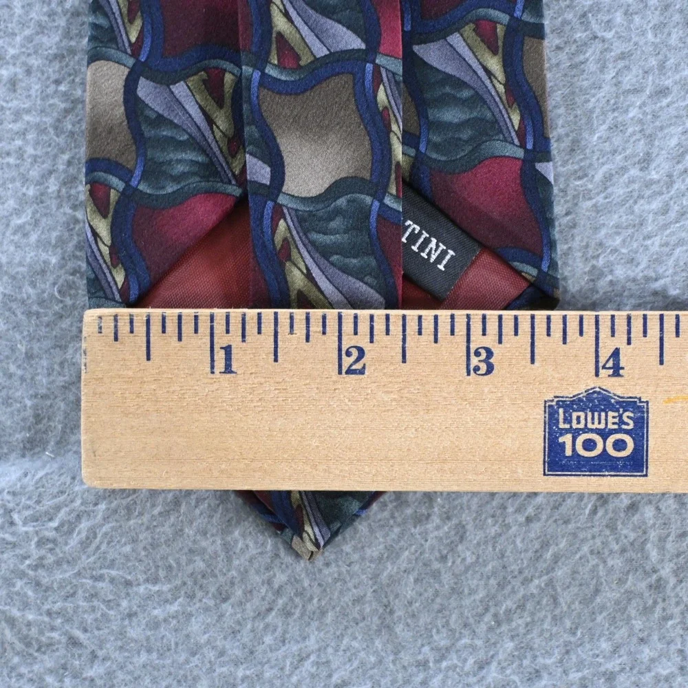 Martini Stonehenge Mens Cocktail Collection Silk Tie OS Multicolor Geometric 90s